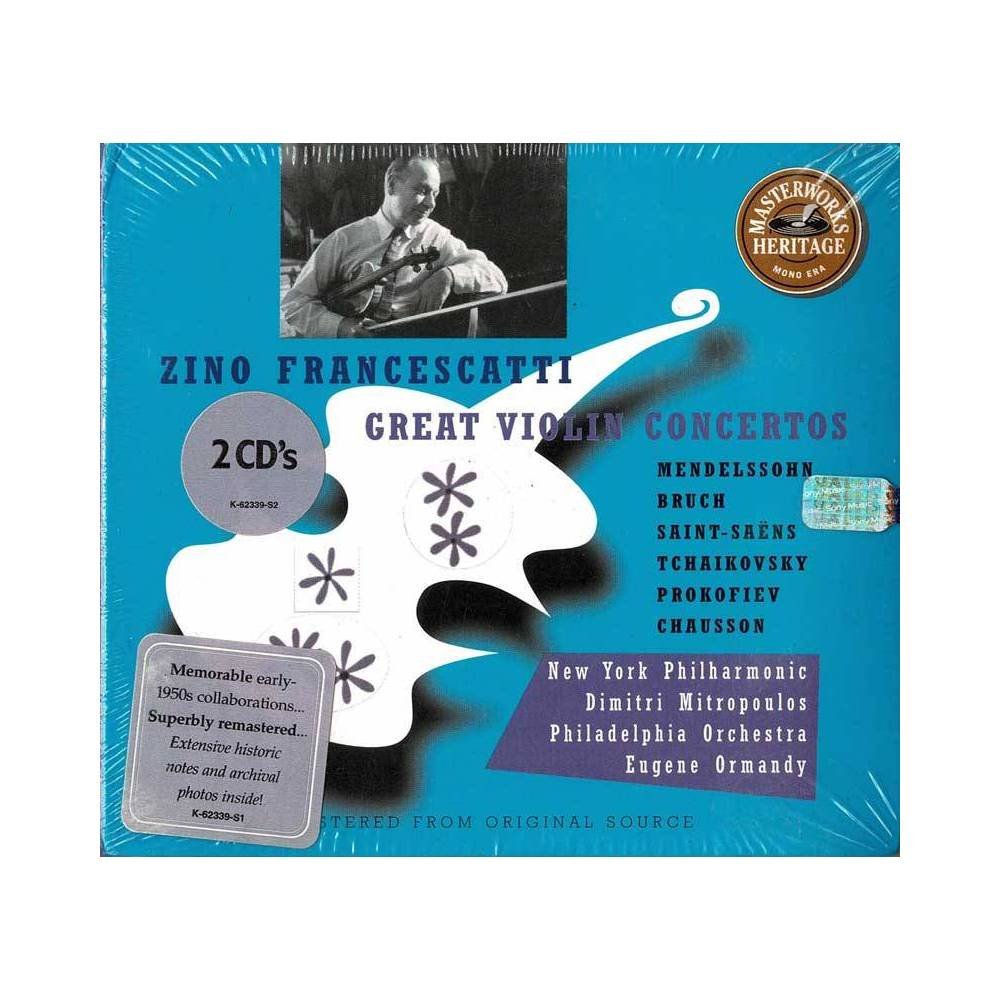 Zino Francescatti - Great Violin Concertos. 2 x CD