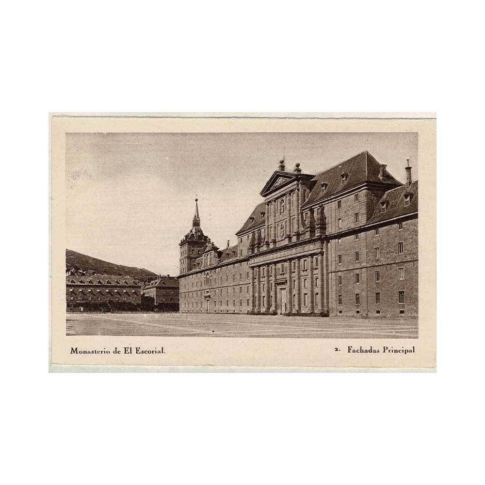 Postal Madrid. Monasterio de El Escorial. Fachada principal No. 2