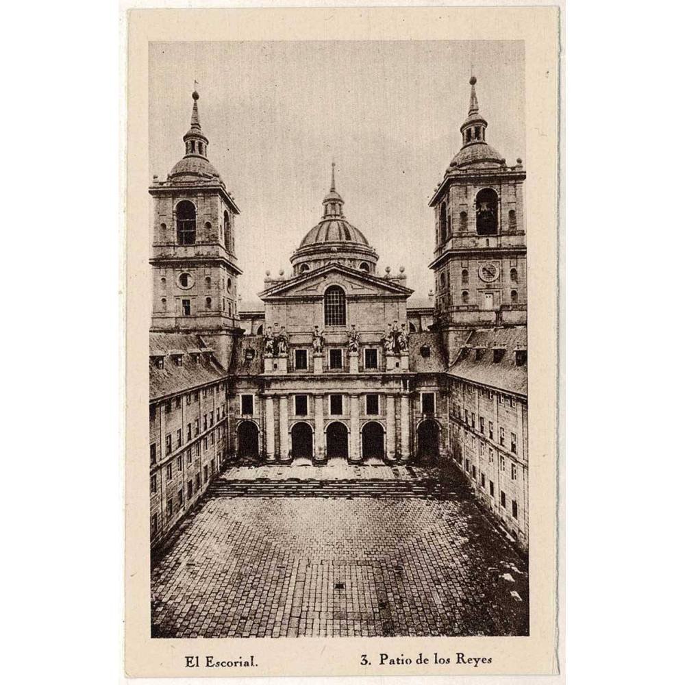 Postal Madrid. Monasterio de El Escorial. Patio de los Reyes No. 3