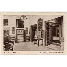 Postal Madrid. Monasterio de El Escorial. Palacio. Habitación de Felipe II No. 18