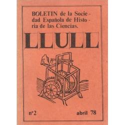 Boletín de la Sociedad Española de Historia de las Ciencias. Llull Nº 2. Abril 1978