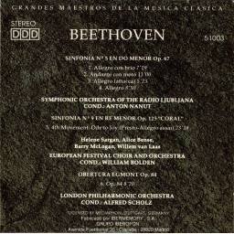 Beethoven - Sinfonía No. 5. Sinfonía No. 9. Obertura Egmont. CD