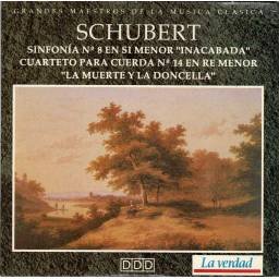 Schubert - Sinfonía No. 8 Inacabada. Cuarteto para cuerda No. 14 La muerte y la doncella. CD