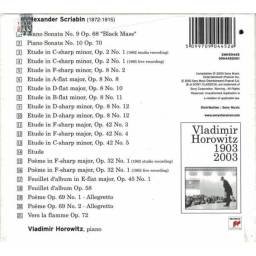 Vladimir Horowitz, Alexander Scriabin - Horowitz Plays Scriabin. CD