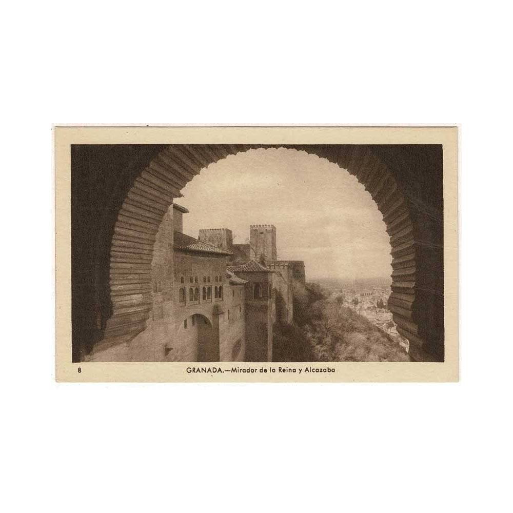 Postal Granada. Mirador de la Reina y Alcazaba No. 8