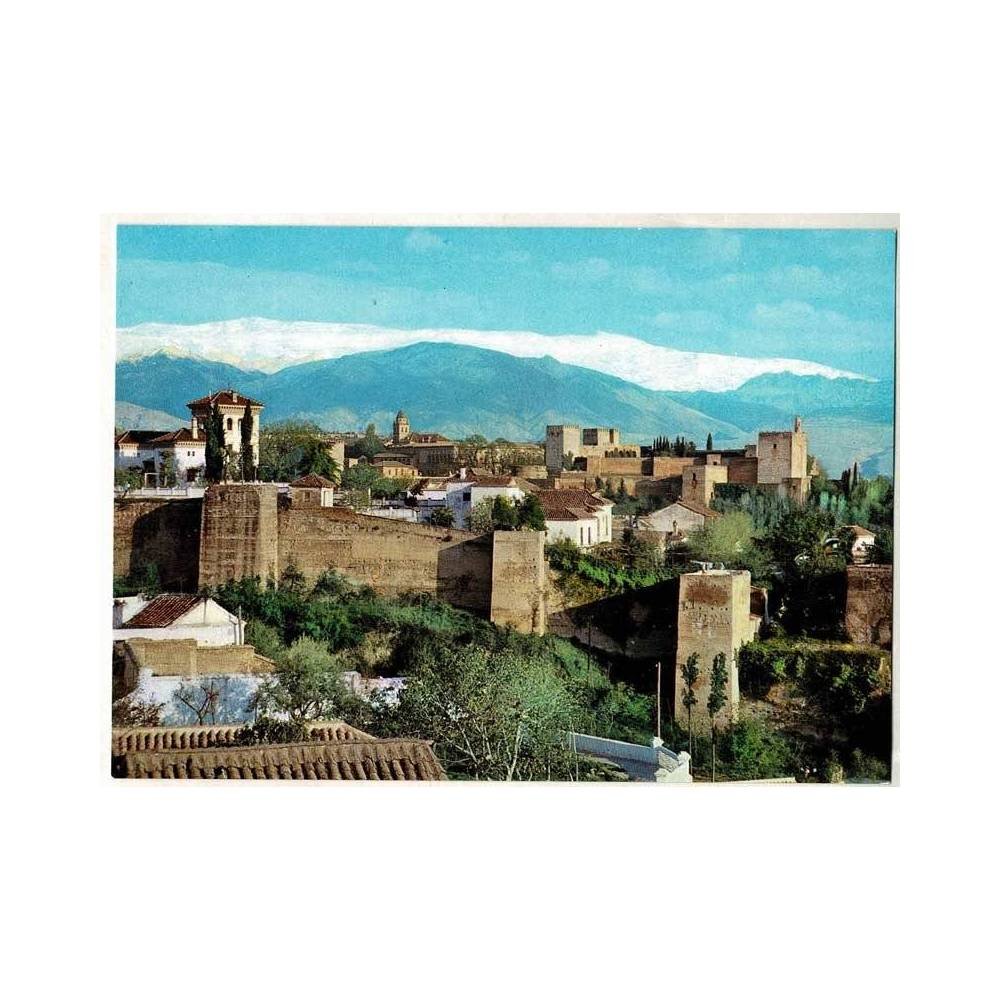 Postal Granada. Alhambra, vista general con Sierra Nevada No. 3101