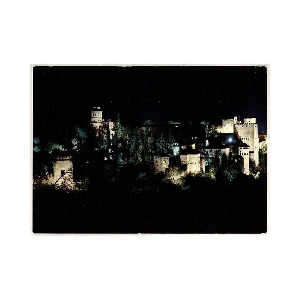 Postal Granada. La Alhambra. Nocturna No. 2064