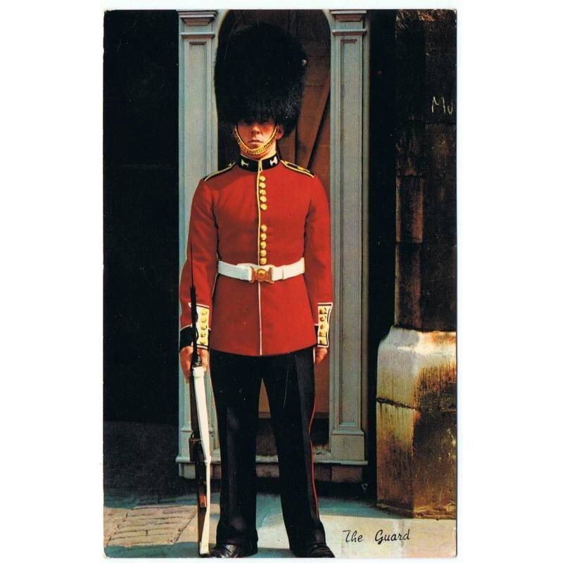 Postal The Guard, London. Escrita y circulada 1969