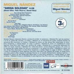 Miguel Nández - Amiga Soledad. CD Single