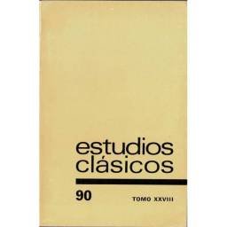 Estudios Clásicos Tomo XXVIII No. 90. 1986. Organo de la Sociedad Española de Estudios Clásicos