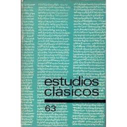 Estudios Clásicos Tomo XV No. 63. 1971. Organo de la Sociedad Española de Estudios Clásicos