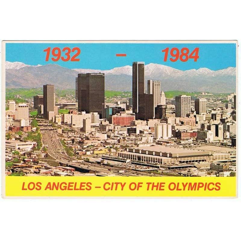 Postal EEUU. Los Angeles. City of the Olympics 1932-1984. B12187