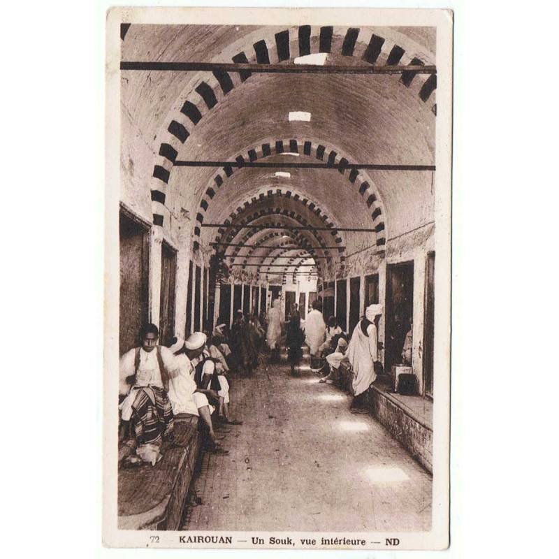 Postal Túnez. Kairouan. Un souk, vue interieure. Nº 72