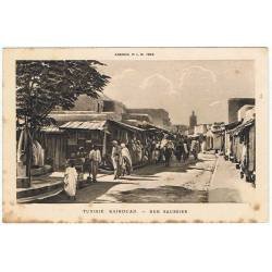 Postal Tunez. Kairouan. Rue Saussier. Agenda P. L. M. 1929. Sin circular