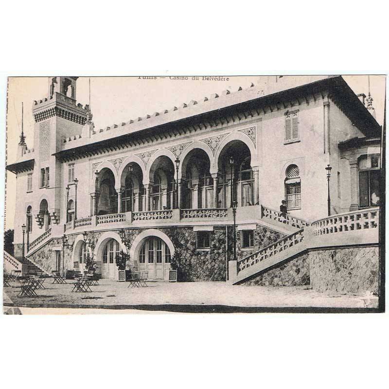 Postal Tunez. Casino du Belvedere. Escrita 1920