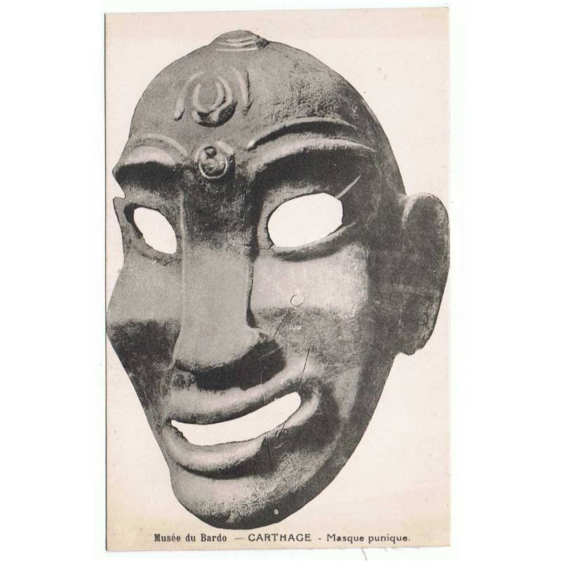 Postal Túnez. Carthage. Musée du Bardo. Masque punique