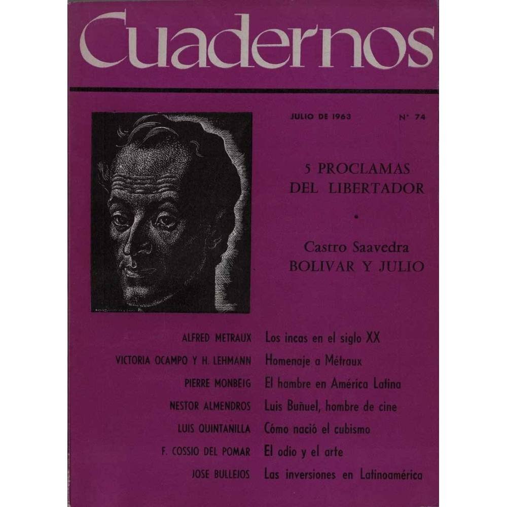 Revista Cuadernos No. 74. Julio 1963