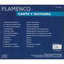 Enrique Montoya, Paco de Lucía, El Loreño, Sabicas, El Sevillano, Juanito Valderrama - Flamenco Cante y Guitarra. CD