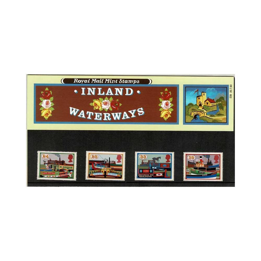 Reino Unido. Colección de sellos Royal Mail Inland Waterways 1993