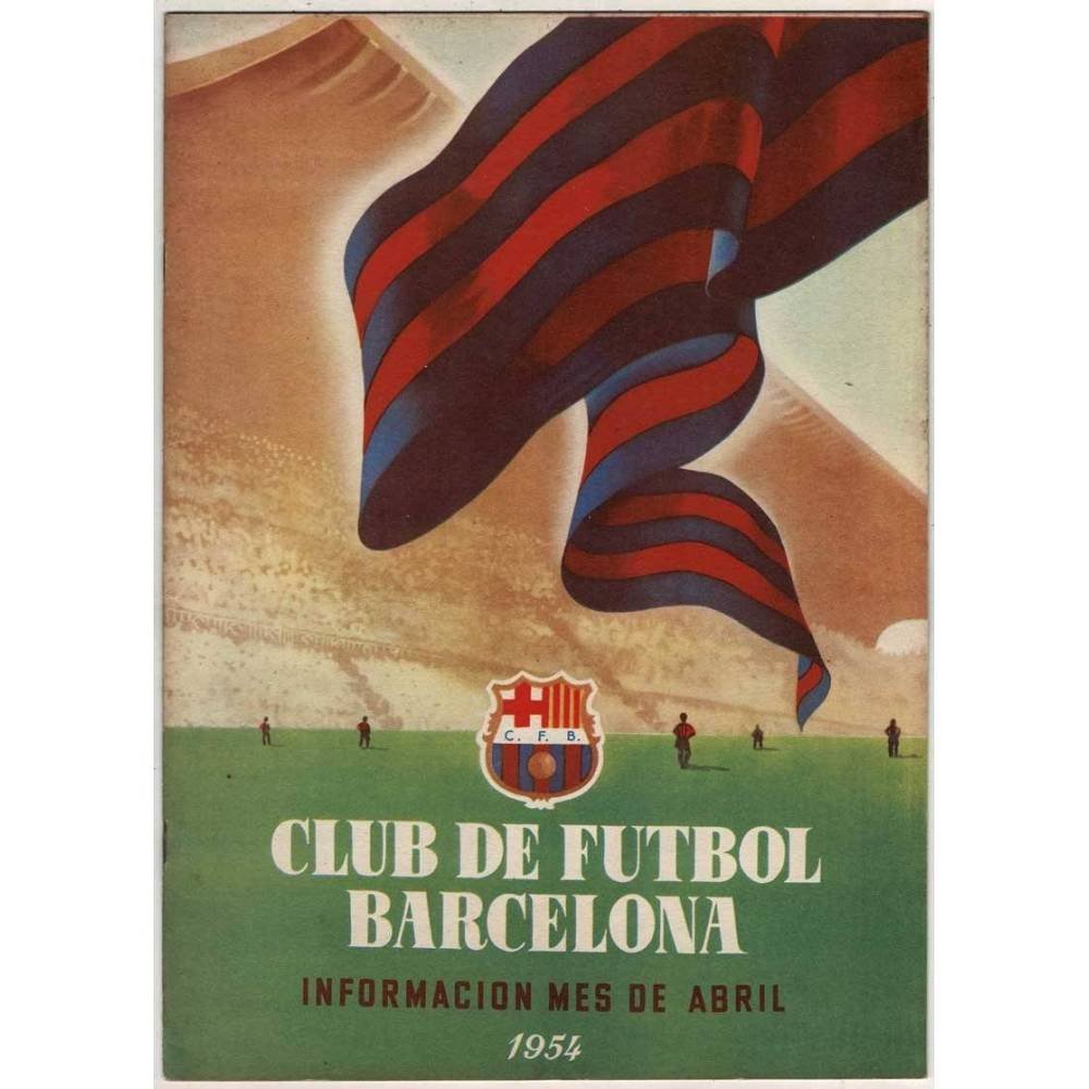 Club de Fútbol Barcelona. Boletín Información Abril, 1954. Publicidad Radios Iberia