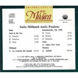 Grandes Épocas de la Música. Satie. Milhaud. Auric. Poulenc - Obras varias. CD