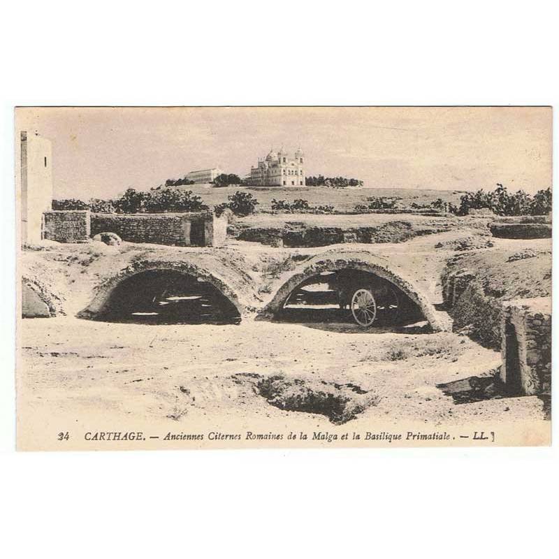 Postal Túnez. Carthage. Anciennes Citernes Romaines de la Malga