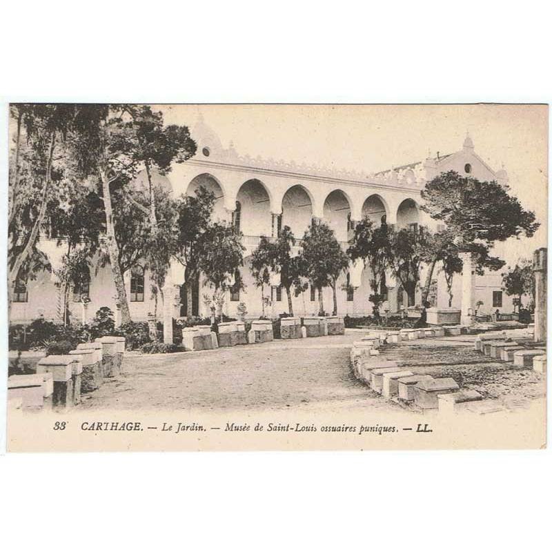 Postal Túnez. Carthage. Le Jardin. Musée de Saint-Louis ossuaires puniques