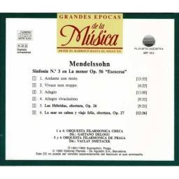 Grandes Épocas de la Música. Mendelssohn - Sinfonía No. 3, Op. 56. Oberturas Op. 26 y 27. CD