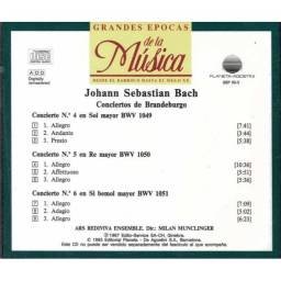 Grandes Épocas de la Música. Johann Sebastian Bach - Conciertos de Brandeburgo No. 4,5 y 6. CD