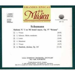 Grandes Épocas de la Música. Schumann - Sinfonía No. 3, Op. 97. Obertura, Op. 115. CD