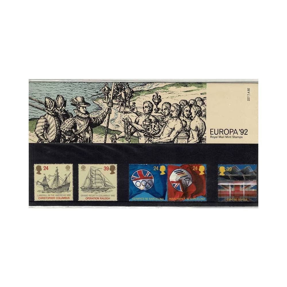 Reino Unido. Colección de sellos Royal Mail Europa 92