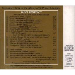 Monastic Choir of St. Peter's Abbey, Solesmes - Saint Benedict. Gregorian Chant. CD