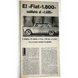 El Fiat 1.800 sustituirá al 1.400. Reportaje La Gaceta 1959