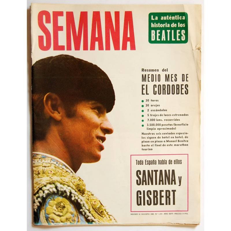 Revista Semana Nº 1331. 21 Agosto 1965. La auténtica historia de Los Beatles