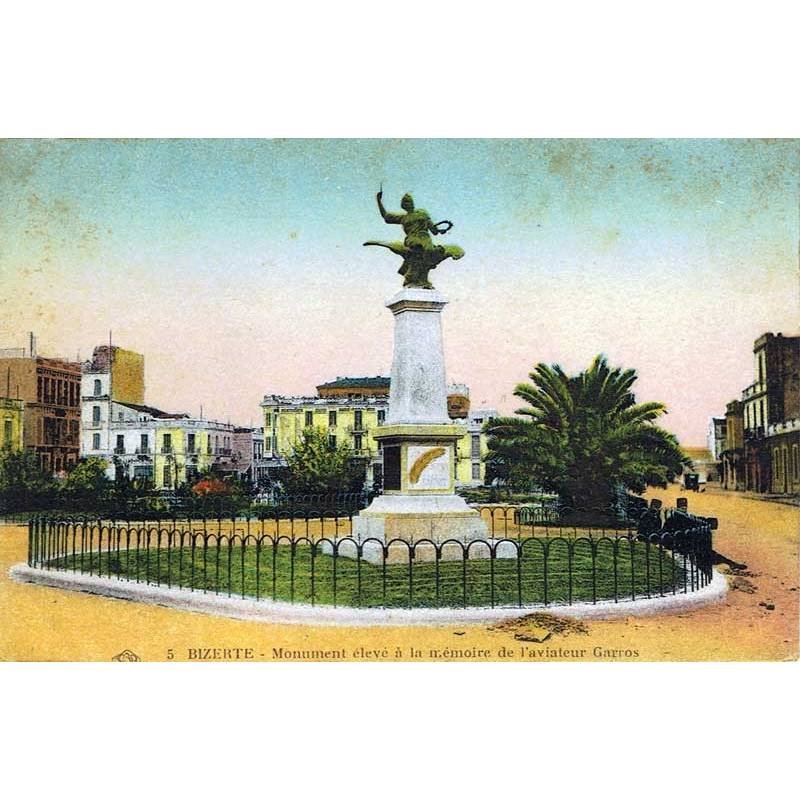 Postal Túnez. Bizerte. Monument elevé a la Mémoire de l'aviateur Garros. Nº 5