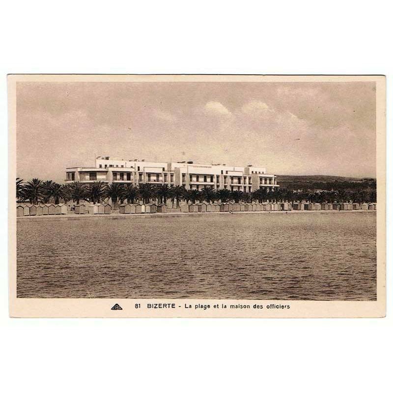 Postal Túnez. Bizerte - La Plage et la Maison des Officiers. Nº 81