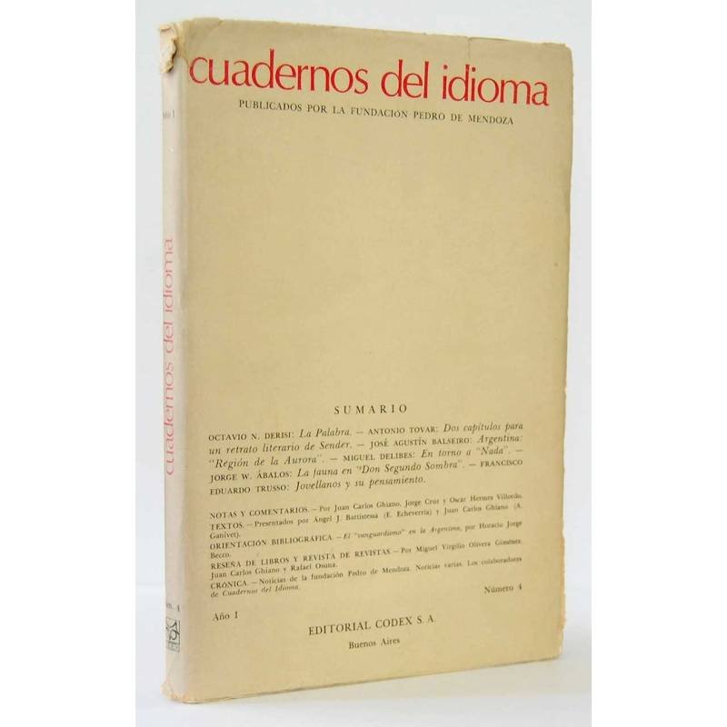 Cuadernos del Idioma. Revista de Cultura y Pensamiento. Año I Nº 4