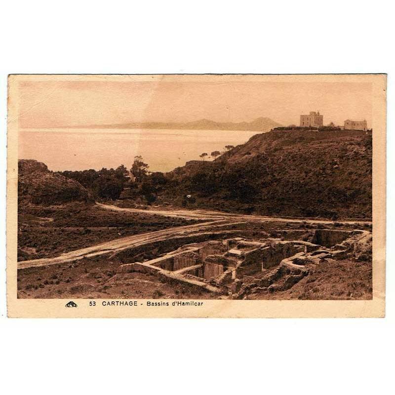 Postal Túnez. Carthage - Bassins d'Hamilcar. Nº 53