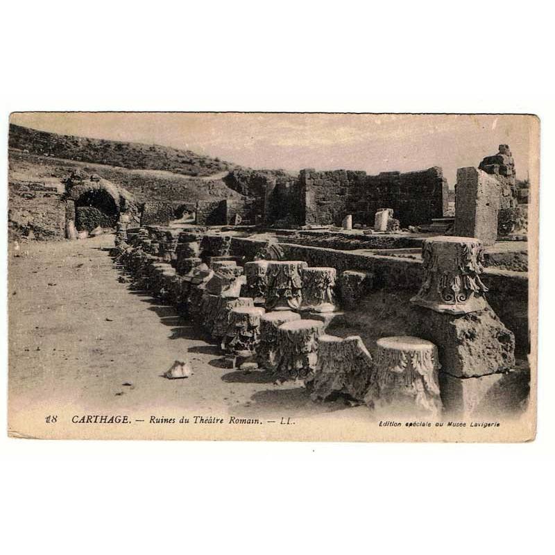 Postal Túnez. Carthage - Ruines du Théâtre Roman. Nº 18