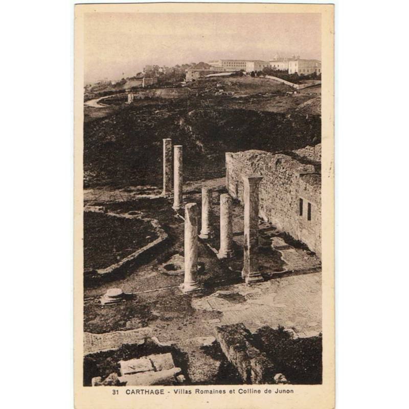 Postal Túnez. Carthage - Villas Romaines et Colline de Junon. Nº 31