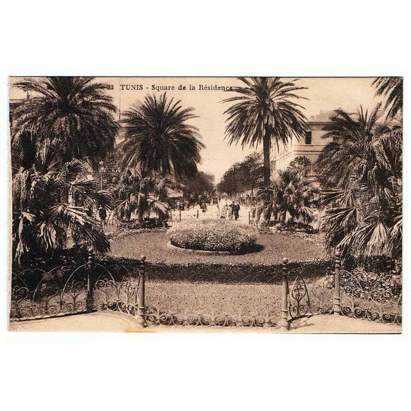 Postal Túnez. Square de la Résidence. Nº 22