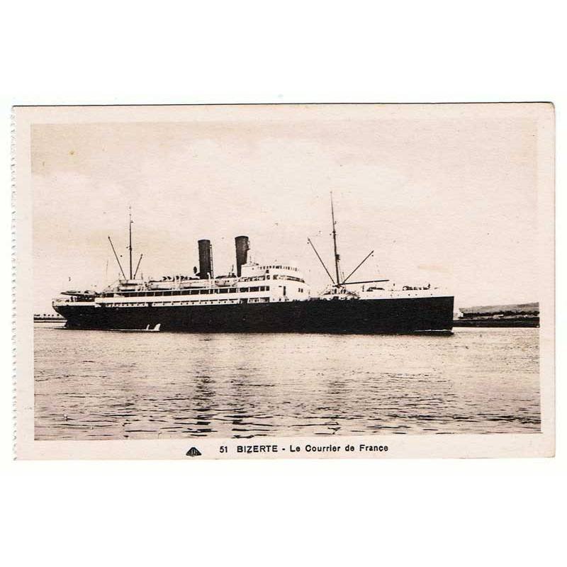 Postal Túnez. Bizerte - Le Courrier de France. Nº 51