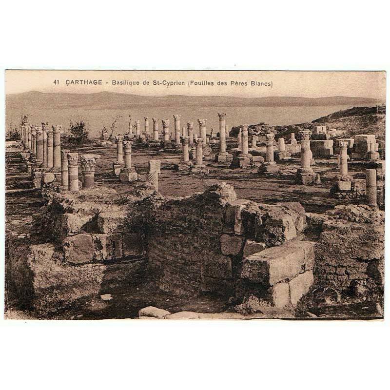 Postal Túnez. Carthage -Basilique de St-Cyprien (Fouilles des Pères Blancs). Nº 41