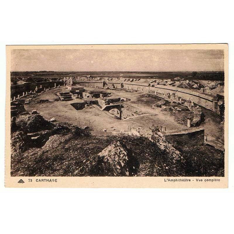 Postal Túnez. Carthage - L'Amphithéâtre - Vue complète. Nº 73