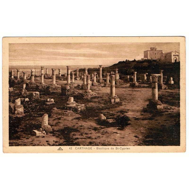 Postal Túnez. Carthage - Basilique de St-Cyprien. Nº 42