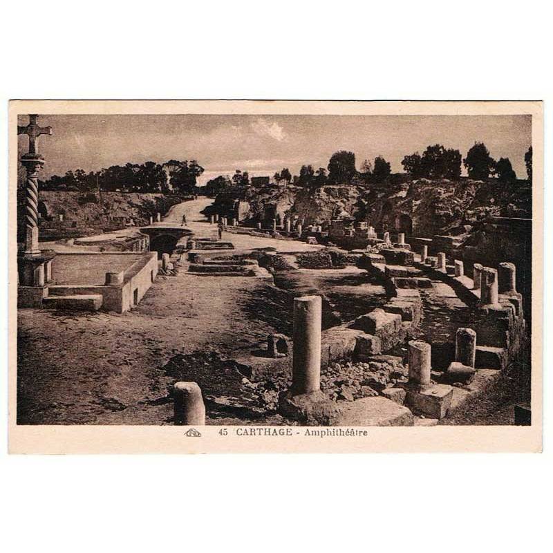 Postal Túnez. Carthage - Amphithéâtre. Nº 45