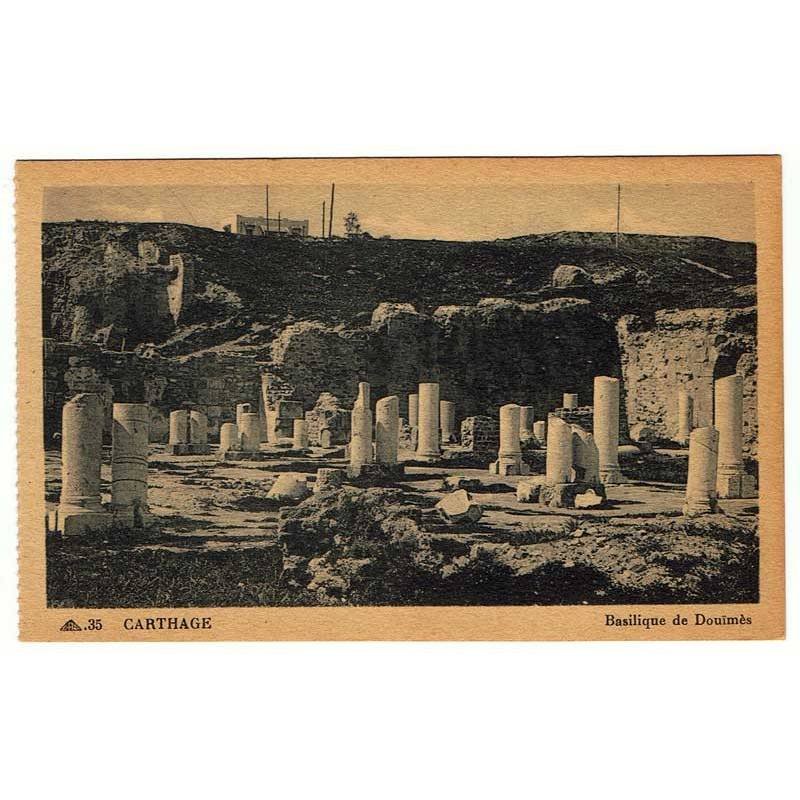 Postal Túnez. Carthage - Basilique de Douïmès. Nº 35