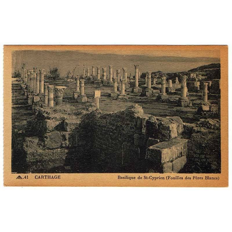 Postal Túnez. Carthage - Basilique de St-Cyprien (Fouilles des Pères Blancs). Nº 41