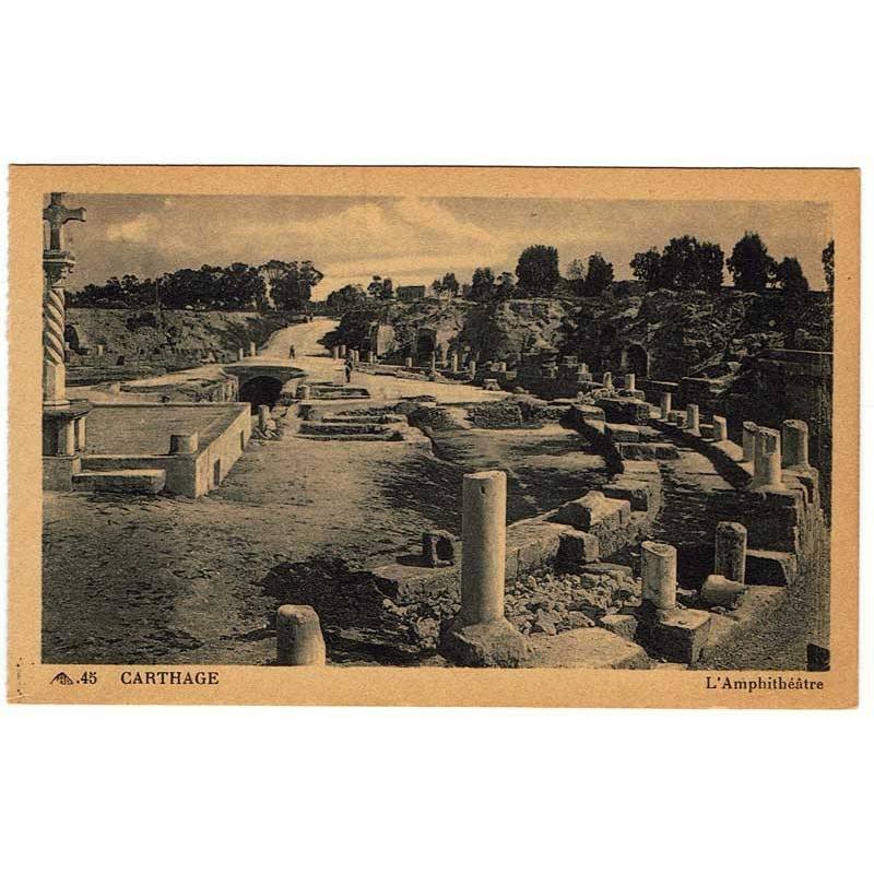Postal Túnez. Carthage - L'Amphithéätre. Nº 45