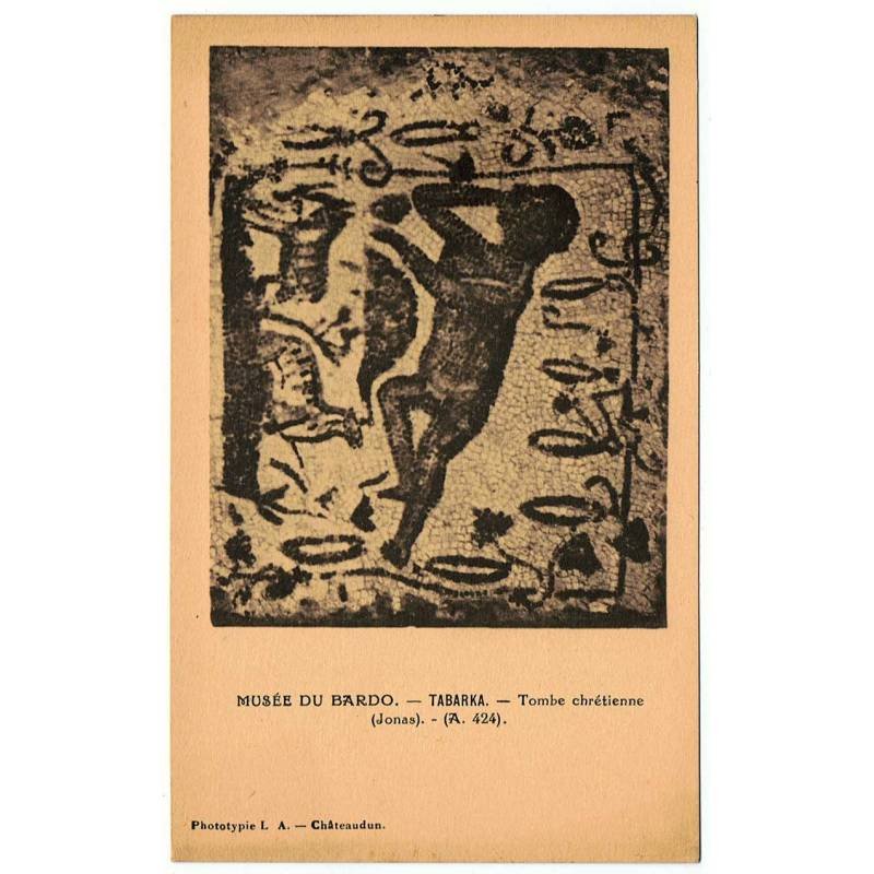 Postal Túnez. Carthage - Musée du Bardo - Tabarka - Tombe chrêtienne (Jonas) - (A.424)